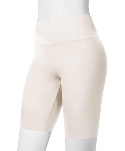 Women Biker Shorts Buttery Soft High Waist Mid Thigh Cotton Spandex Short Pants 925-oyster Taupe $8.69 Activewear