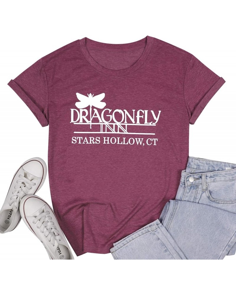 Gilmore Girls Shirt Dragonfly Inn Shirts Women Stars Hollow Tshirt Gilmore Girls Lover Merchandise Gift Graphic Tee Tops Purp...