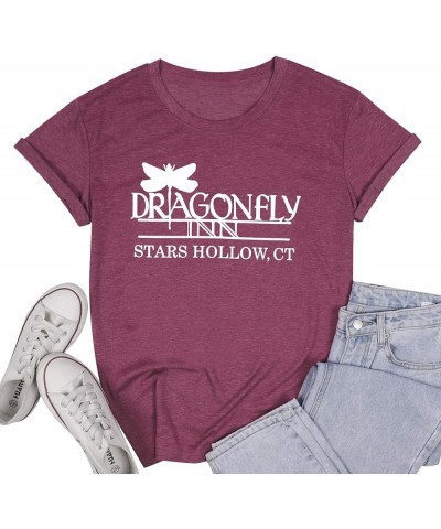 Gilmore Girls Shirt Dragonfly Inn Shirts Women Stars Hollow Tshirt Gilmore Girls Lover Merchandise Gift Graphic Tee Tops Purp...