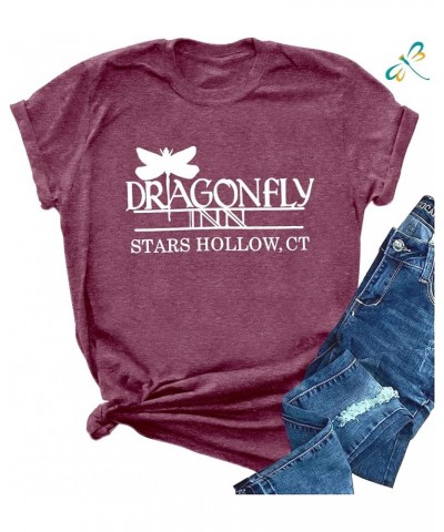 Gilmore Girls Shirt Dragonfly Inn Shirts Women Stars Hollow Tshirt Gilmore Girls Lover Merchandise Gift Graphic Tee Tops Purp...