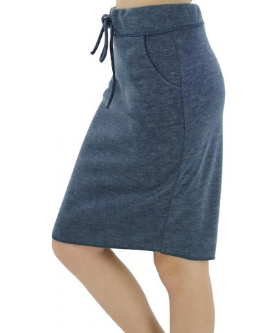 Women's High Waist Stretch Pencil Skirt with Pockets Bj 001 Blue $10.66 Others