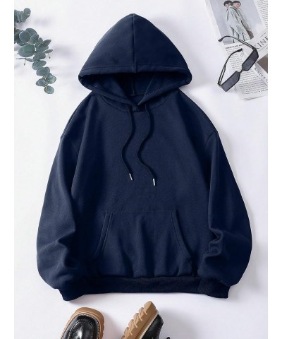 Women's Letter Graphic Drawstring Pullover Hoodie Causal Long Sleeve Hooded Sweatshirts Navy Blue Fish & Letter $14.26 Hoodie...