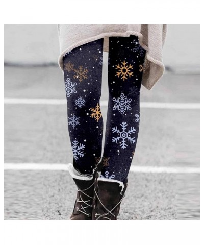 Leggings for Women Christmas Fashion Print Tunic Workout Leggings 2022 Winter Casual Slim Thick Plus Size Yoga Pants B Navy $...