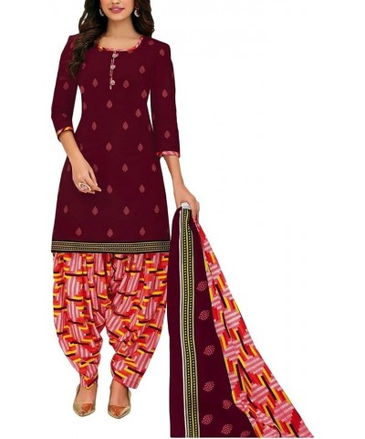 Casual Printed 100% Cotton Salwar Kameez with Cotton Mal Dupatta Wine (Py) $31.35 Dresses