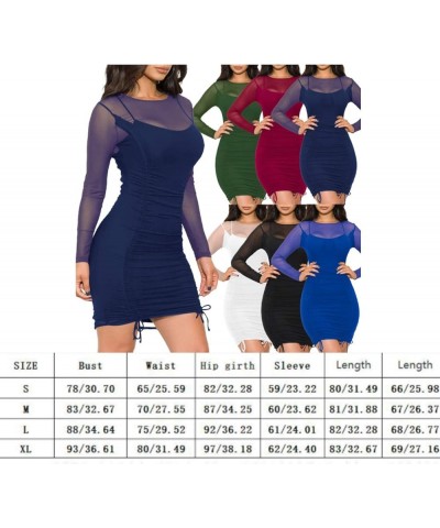 Women's Sexy Bodycon Sweatshirt Dress Long Sleeve Ruched Drawstring Night Out Club Party Mini Dresses A-royal Blue $13.99 Dre...