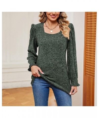 Long Sleeve Shirts For Women Puff Sleeve Tops for Women Fashion Crewneck Sweatshirts Green 4 $8.47 Hoodies & Sweatshirts