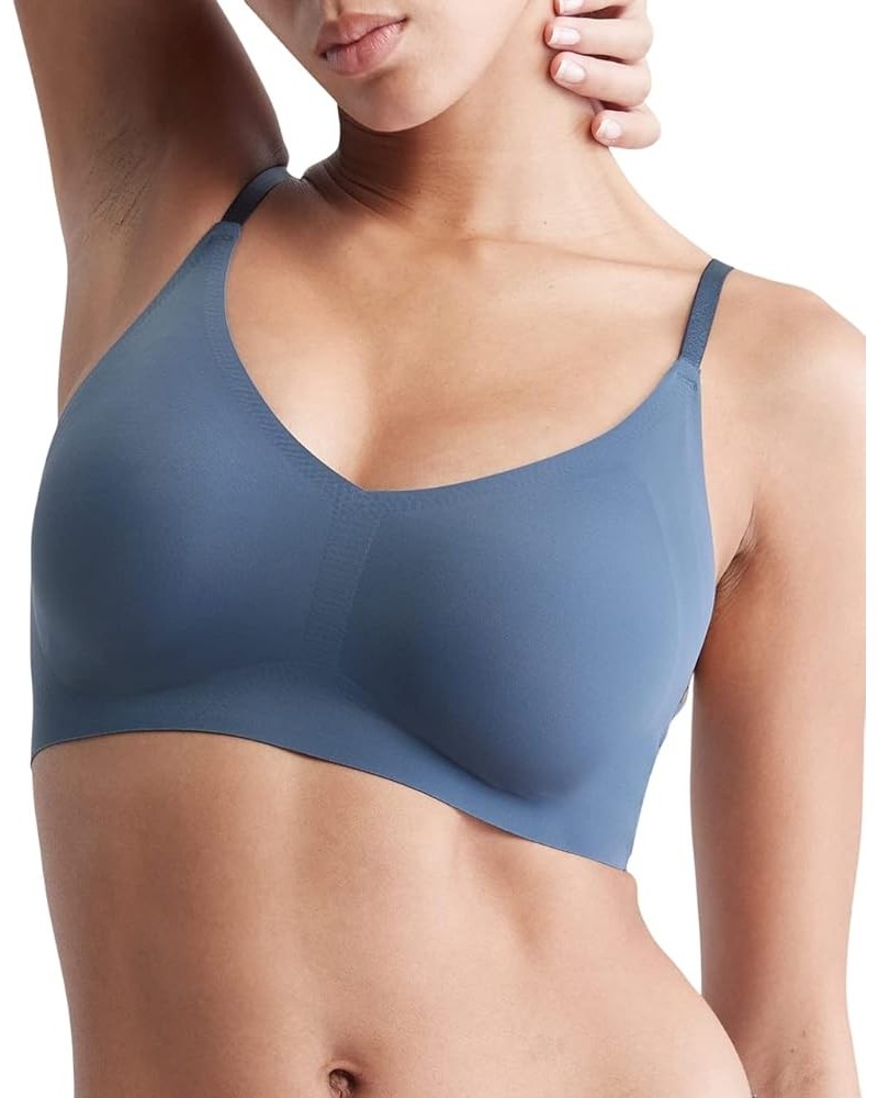 Women's Invisibles Comfort Lightly Lined Seamless Wireless Triangle Bralette Bra Blue Edge $33.44 Lingerie