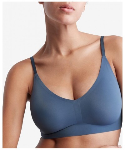 Women's Invisibles Comfort Lightly Lined Seamless Wireless Triangle Bralette Bra Blue Edge $33.44 Lingerie