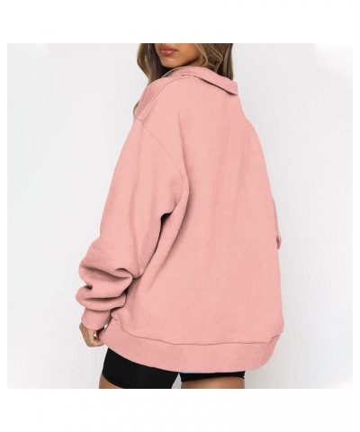 Sweatshirts Women Long Sleeve Zip Up Pullover Y2K Hoodies Plus Size Solid Loose Fit Casual Athletic Winter Outfits 17 Pink $6...