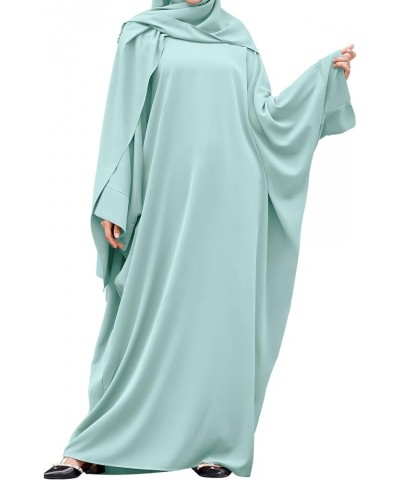 Abayas for Women Muslim Dress with Hijab, One-Piece Long Sleeve Islamic Prayer Dress with Khimar Jilbab Kaftan Clothes Green ...