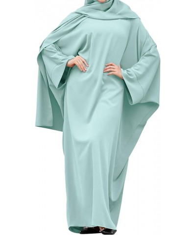 Abayas for Women Muslim Dress with Hijab, One-Piece Long Sleeve Islamic Prayer Dress with Khimar Jilbab Kaftan Clothes Green ...