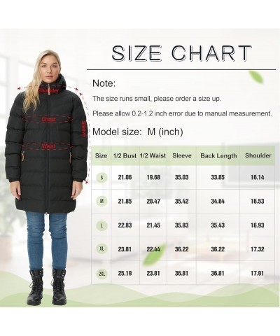 Women's Puffer Jacket, Thicken Waterproof Long Winter Coats with Removable Hood, Two-Way Zipper Black $32.50 Jackets