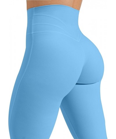 High Waisted Flare Leggings for Women Tummy Control Butt Lifting Workout Yoga Wide Leg Pants Blue $18.35 Leggings