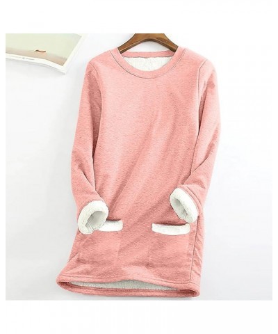 Womens Loungewear Set Fleece Two Piece Sweatshirt Sherpa Lined Sweatshirts & Sweatpant Soft Pajamas Sleepwear J023-pink $17.3...