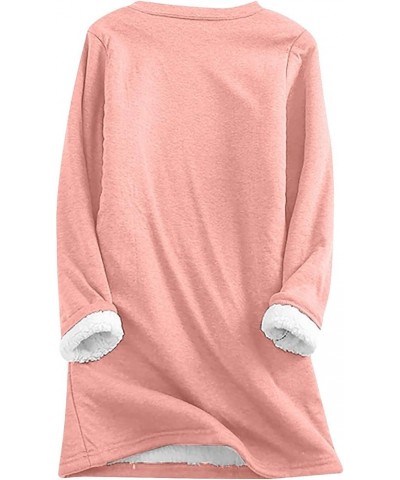 Womens Loungewear Set Fleece Two Piece Sweatshirt Sherpa Lined Sweatshirts & Sweatpant Soft Pajamas Sleepwear J023-pink $17.3...