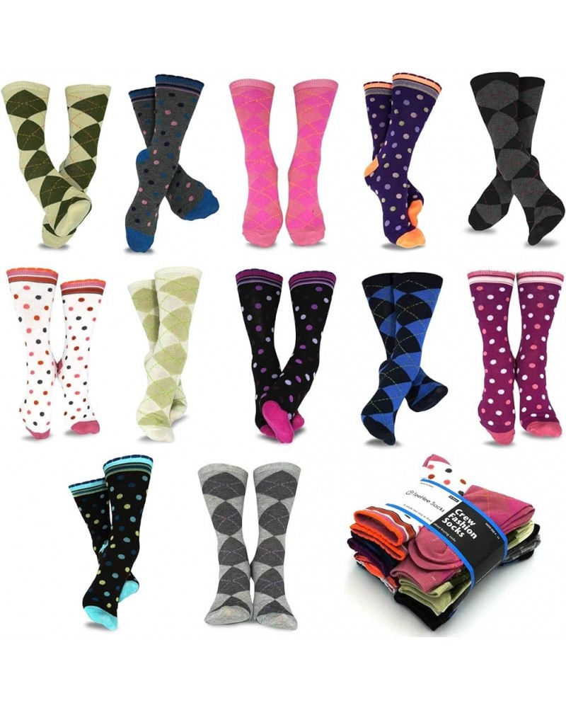 Women's Modern Dots and Argyle_12pair $9.51 Socks