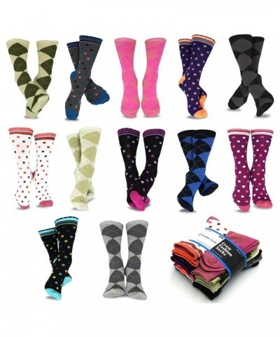 Women's Modern Dots and Argyle_12pair $9.51 Socks