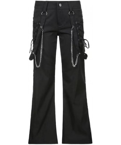 Women's Goth Baggy Jeans Wide Leg E-Girl Grunge Gothic Tripp Pants Harajuku Y2k Alt Emo Clothes Punk Streetwear F $20.29 Jeans