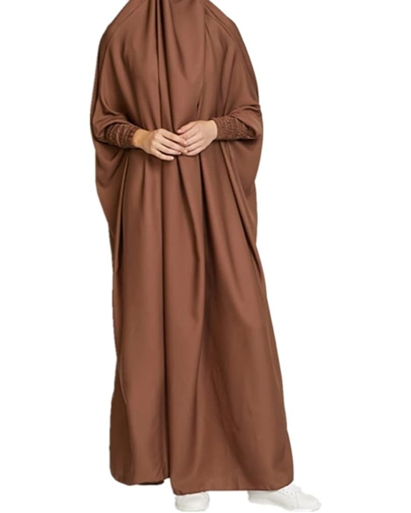 Women's One-Piece Muslim Abaya Dress Large Overhead Prayer Ramadan Long Hijab Dress Suit(10 Colors Available) Coffee1 $15.03 ...