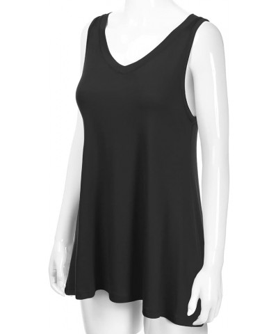 Women's Sleeveless V-Neck Flowy Blouse Tunic Top Soft Shirts (S-XXL) Dbt102_black $9.02 Tops