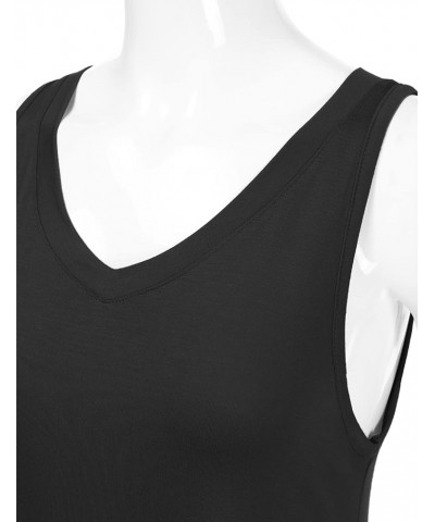 Women's Sleeveless V-Neck Flowy Blouse Tunic Top Soft Shirts (S-XXL) Dbt102_black $9.02 Tops