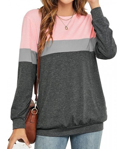 Women's Casual Loose Fit Tunic Tops Long Sleeve Comfy Sweatshirts Pullover T-Shirts Blouses C-pink $17.04 Hoodies & Sweatshirts