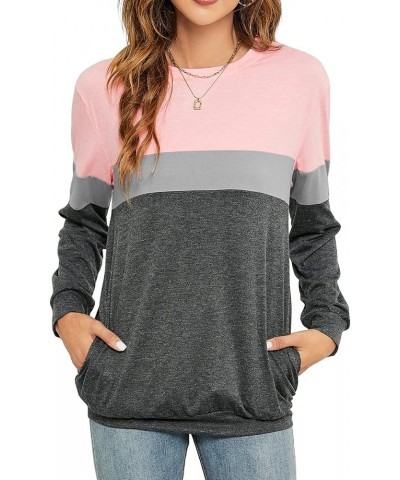 Women's Casual Loose Fit Tunic Tops Long Sleeve Comfy Sweatshirts Pullover T-Shirts Blouses C-pink $17.04 Hoodies & Sweatshirts