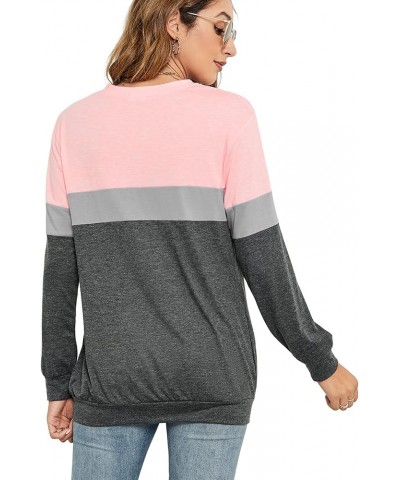 Women's Casual Loose Fit Tunic Tops Long Sleeve Comfy Sweatshirts Pullover T-Shirts Blouses C-pink $17.04 Hoodies & Sweatshirts