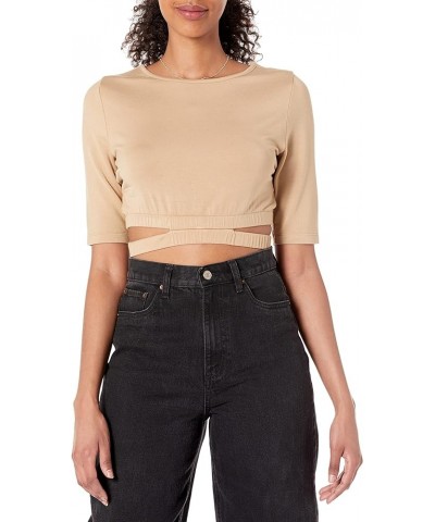 Women's Genievive Cropped Cutout Top Stone $10.59 Tanks