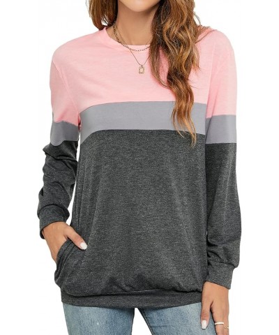 Women's Casual Loose Fit Tunic Tops Long Sleeve Comfy Sweatshirts Pullover T-Shirts Blouses C-pink $17.04 Hoodies & Sweatshirts