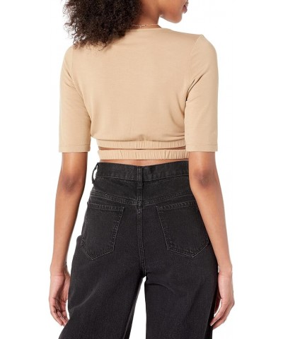 Women's Genievive Cropped Cutout Top Stone $10.59 Tanks