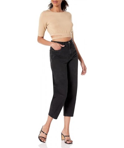 Women's Genievive Cropped Cutout Top Stone $10.59 Tanks