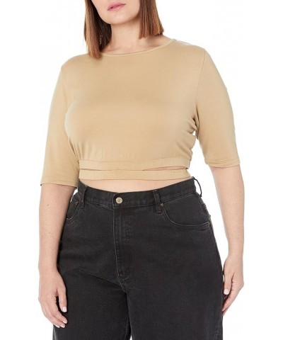 Women's Genievive Cropped Cutout Top Stone $10.59 Tanks