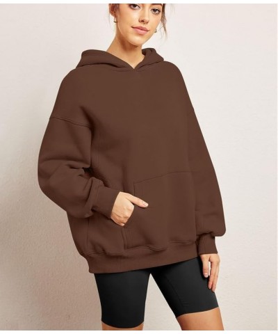 Womens Oversized Hoodies Fleece Sweatshirts Long Sleeve Sweaters Pullover Fall Clothes with Pocket Coffee $11.00 Hoodies & Sw...