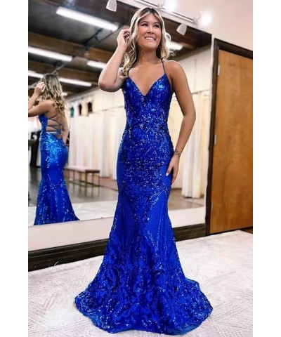 Sequin Prom Dresses Lace Long with Slit V-Neck Sleeveless Formal Evening Party Gown Rust $35.69 Dresses