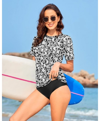 Women's Rash Guard UPF 50+ Long Sleeve Swim Shirts Thumb Holes UV Sun Protection Bathing Suit Swimsuit No Bottoms&Bras Z-blac...