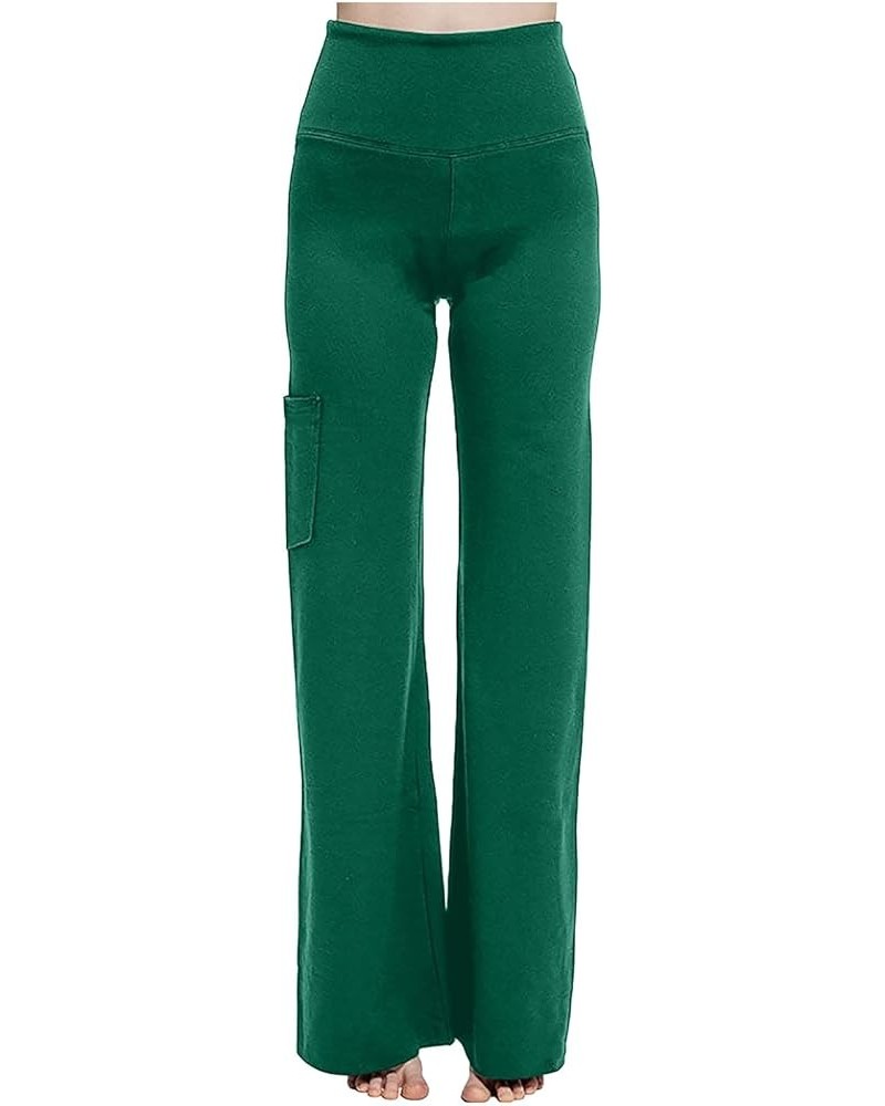 Flare Leggings for Women Stretch Butt Lift Pull-on Jeggings Yoga Pants High Waisted Seamless Scrunch Gym Yoga Pants 04 Green ...