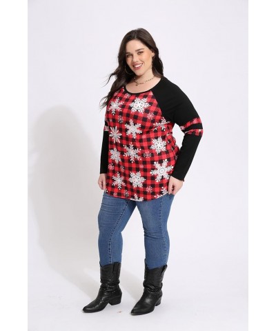 Plus Size Shirts Women Long Sleeves Tops Color Block Fashion Pattern Fall Winter Tunic Loose Fit XL-5XL 14W-28W 9_ B9_ Xho _ ...