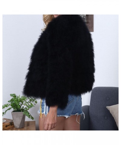 Womens Elegant Faux Fur Coat Sexy Open Front Cardigan Sweaters Solid Warm Winter Coats Furry Turn Down Collar Outwear Black $...