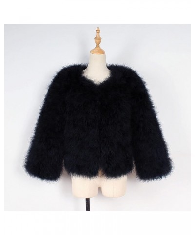 Womens Elegant Faux Fur Coat Sexy Open Front Cardigan Sweaters Solid Warm Winter Coats Furry Turn Down Collar Outwear Black $...