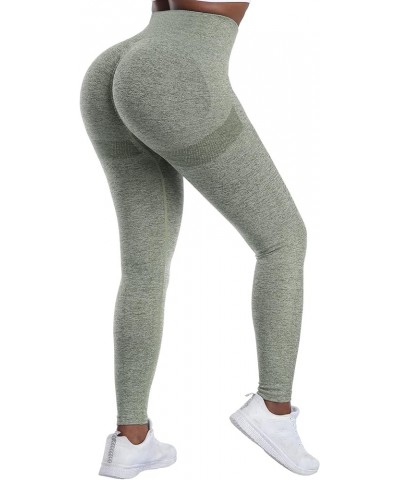 Butt Lifting Workout Leggings,Scrunch Booty Lifting Leggings for Women,Seamless Gym Tight Grass Green $16.11 Activewear