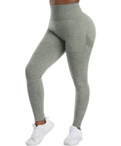 Butt Lifting Workout Leggings,Scrunch Booty Lifting Leggings for Women,Seamless Gym Tight Grass Green $16.11 Activewear