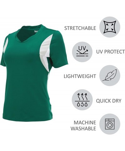 Women’s Activewear Dry Fit Athletic Moisture Wicking V Neck T-Shirts for Women - Workout t-Shirt 1&2 Pack 2 Black $8.69 Activ...