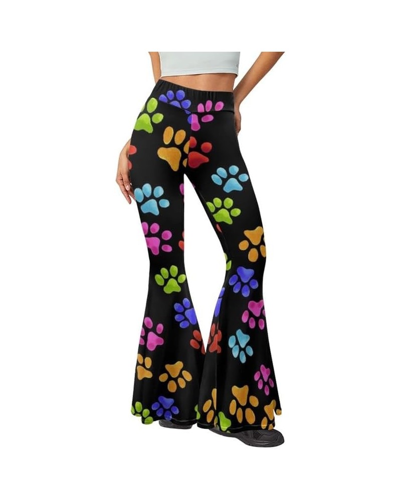 Camo Flared Leggings for High Waist Tummy Control, Women's Yoga Pants, Female Soft Lounge Pants for Sports Gym Colorful Dog F...