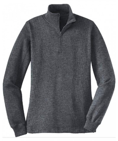 Ladies Athletic 1/4-Zip Sweatshirt in Sizes XS-4XL Graphite Heather $26.75 Activewear