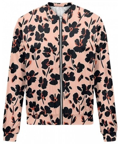 Autumn Womens Ladies Retro Print Floral Zipper Up Bomber Jacket Casual Coat Outwear Jacket 1-dark Gray $6.34 Jackets