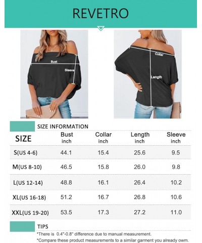 Women's Off Shoulder Tops Casual Short Batwing Sleeve Summer Loose T Shirt Tunic Blouse 1-dark Grey $14.55 Blouses