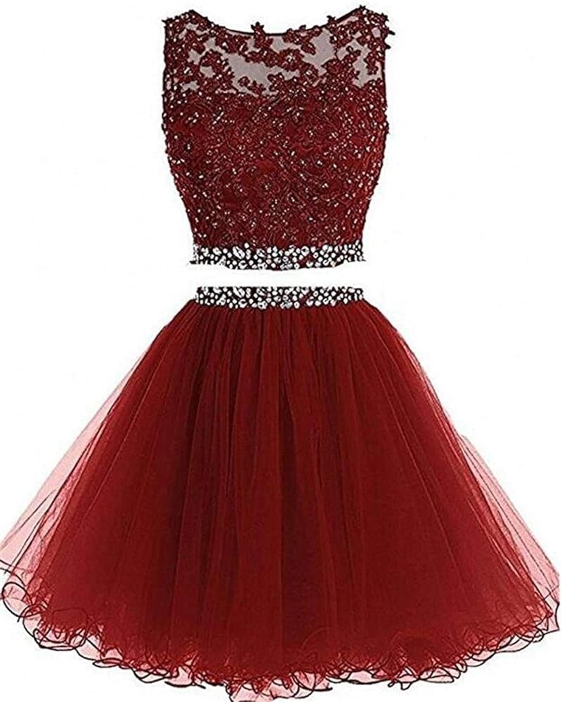 Women's V Neck Chiffon Bridesmaid Dresses with Gold Lace Appliques Long Prom Formal Gowns Plus Size Style3-dark Red $43.72 Dr...