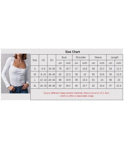 Women Y2K Skinny Long Sleeve Crop Top Square Neck Low Cut Basic Tee Ribbed Slim Fitted Pullovers Tops H-flower White $8.84 T-...