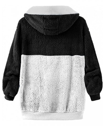 Winter Coats For Women,Women Fleece Hooded Jacket Warm Fuzzy Fluffy Sherpa Jacket Two Pockets Coat Outwear 5-black $19.14 Jac...